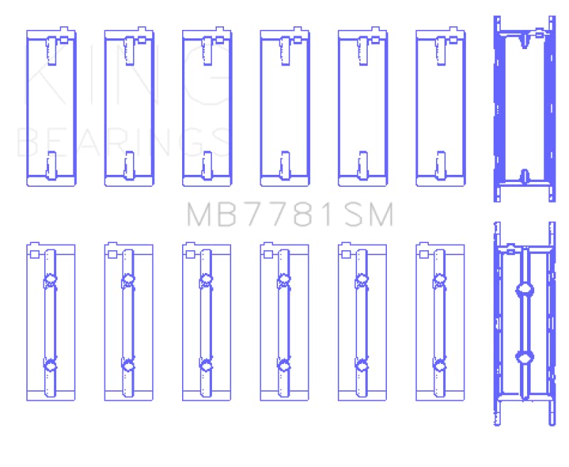 BMW N57 D30 A/B/C / N57N / N57S King Engine Bearings (Size STD) Main Bearing Set (MB7781SM)