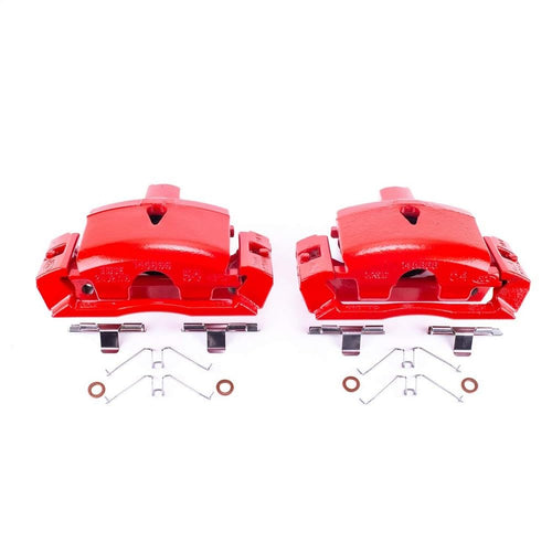 Power Stop Pair of High-Temp Red Powder Coated Calipers Rear For Ford E-150 2004-2006, Ford E-150 Club Wagon 2004-2005, Ford Econoline 2006 [Model Specific]