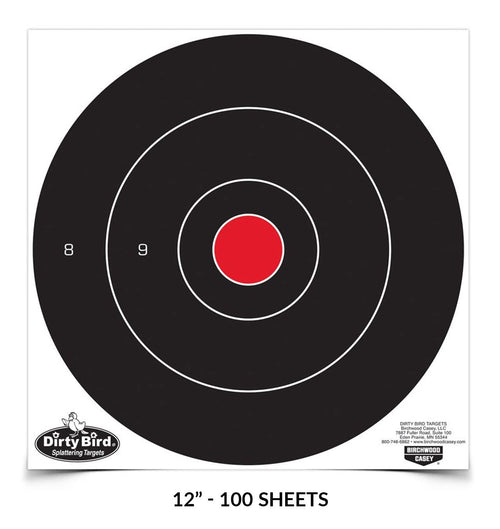 Birchwood Casey Dirty Bird Bulls Eye Splattering Paper Targets (Per 100), 12-Inch