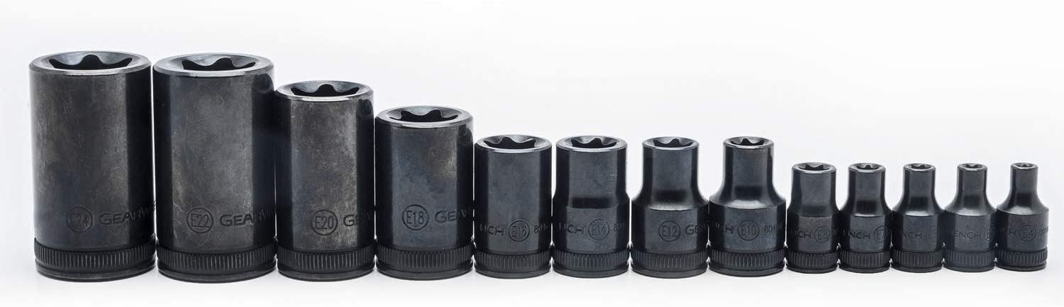 13 Pc. GEARWRENCH 1/4", 3/8" & 1/2" Drive External Torx Socket Set - 80583