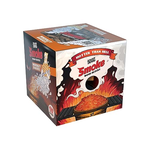 Premium Smoke 430 cu. in. Whiskey Barrel Wood Blocks, 100% Natural Wood Chunks - Ideal for Smokers, BBQ, and Grilling