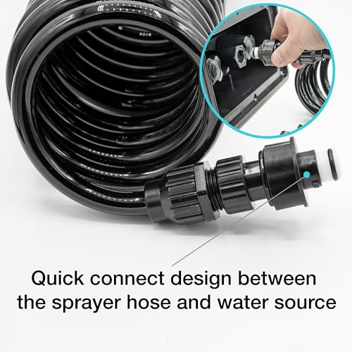 Dura Faucet DF-SA189-BK Quick Connect RV Exterior Detachable Sprayer, Hose, Port, and Spray Box Kit (Black)