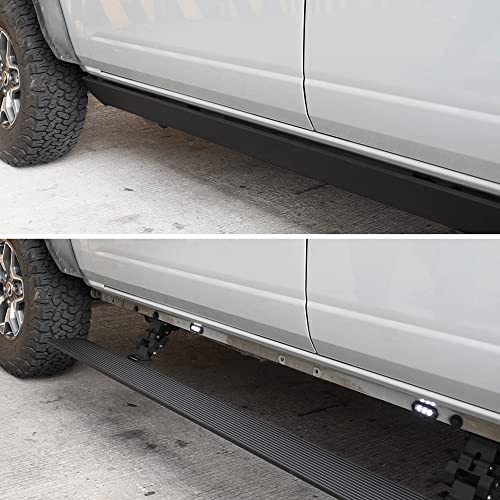 Volt Power Running Boards RealTruck for Toyota Tundra (2022-2025) Double Cab | Aluminum, Textured Black | 20444580PC | Electric Powerstep & Retractable Steps