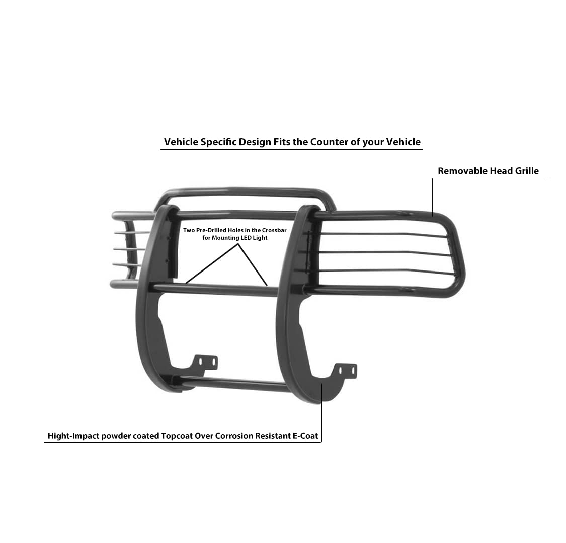 Grille Brush Black Horse Bumper Guard Modular Compatible with 1996-1998 Toyota 4Runner|1998-2000 Toyota Tacoma-17T80202MA