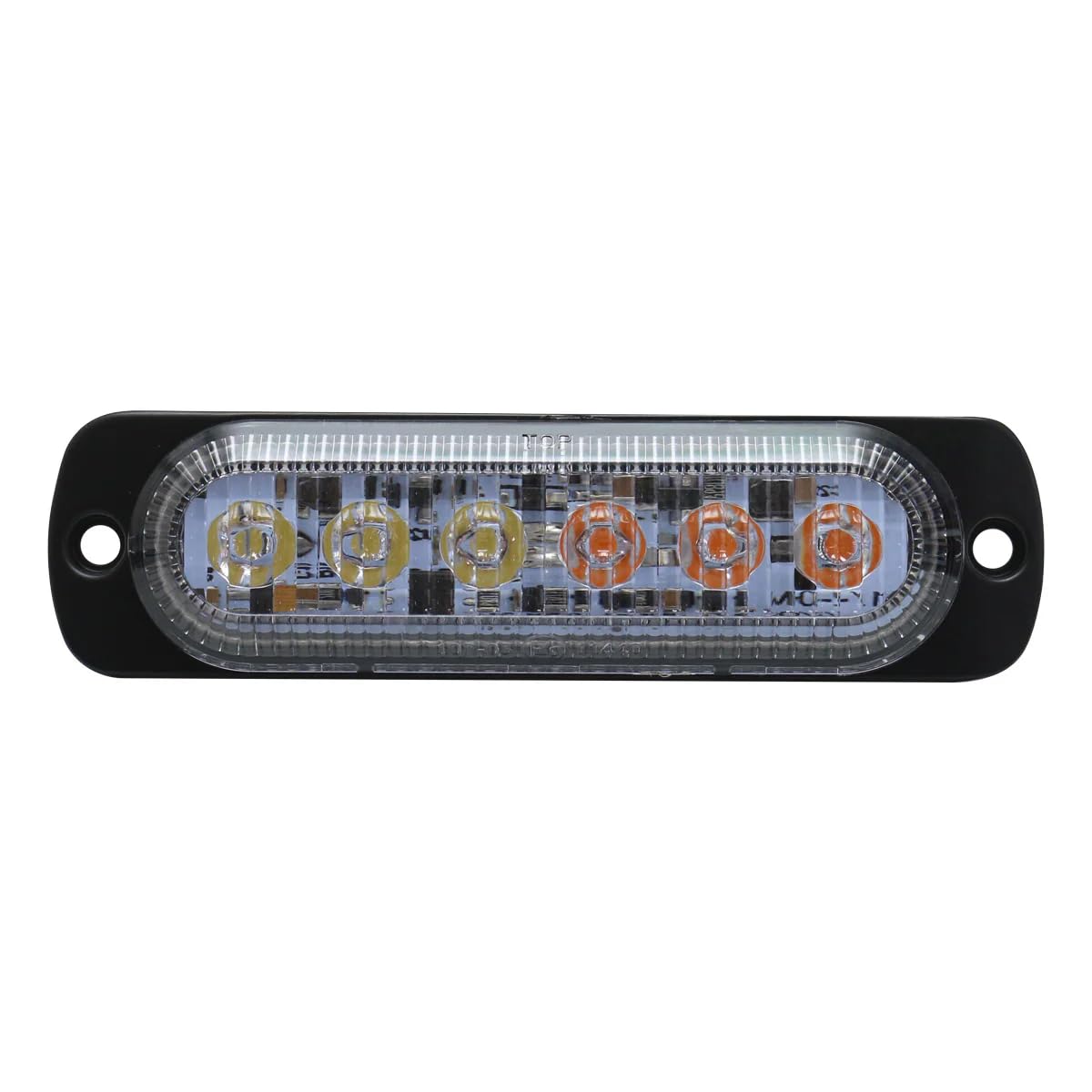 Race Sport 6-LED RS70016W-A Ultra Slim Flush Mount 19-Flash Pattern Marker Strobe Light (White/Amber)