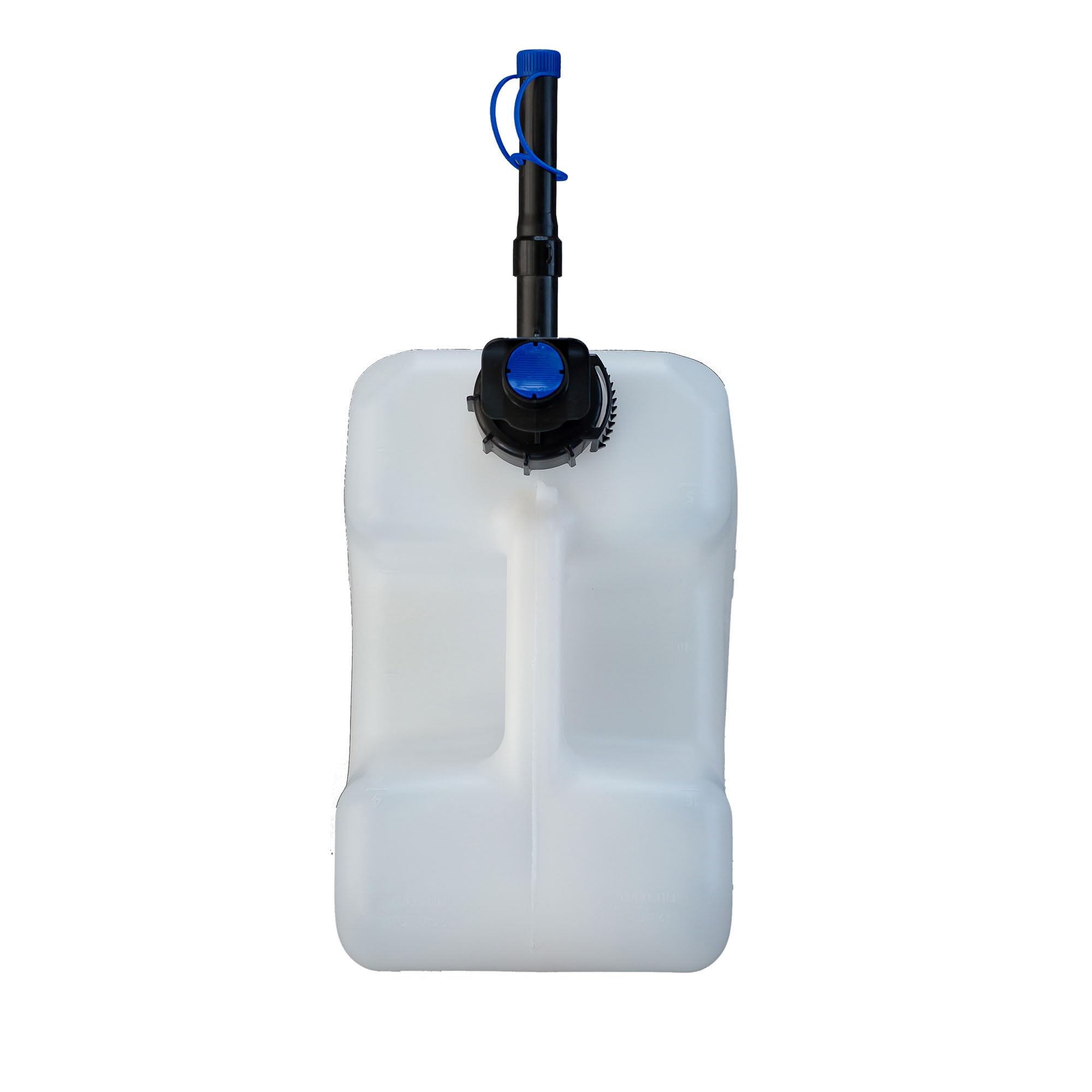 Midwest Can Utility Plus 5 Gallon w/Easy Pour Push Button Spout Ideal for Camping, Emergency Management and Off-Road Adventures, Natural Translucent