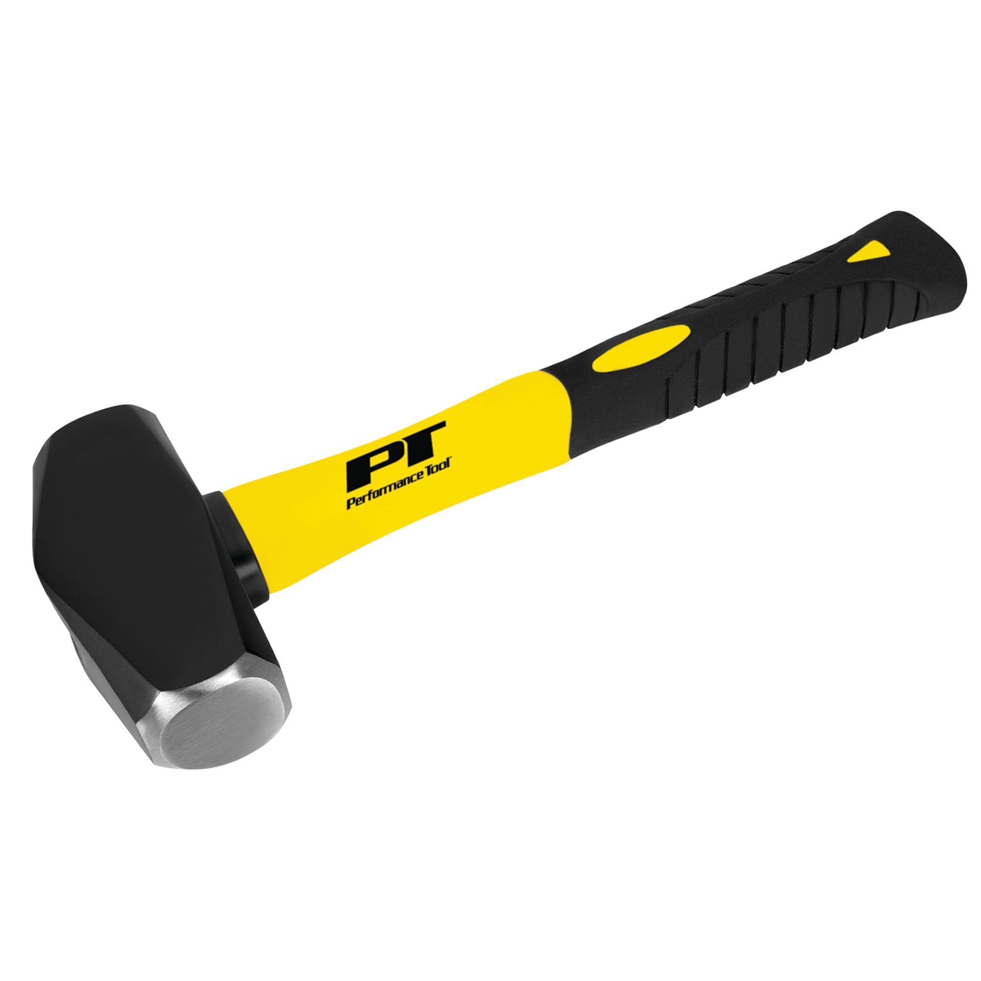 Heavy Duty Performance Tool M7105 Fiberglass Handle Hammer with Anti-Shock Rubber Cushion Grip and Mirror Polished Striking Face, 11-Inch Handle