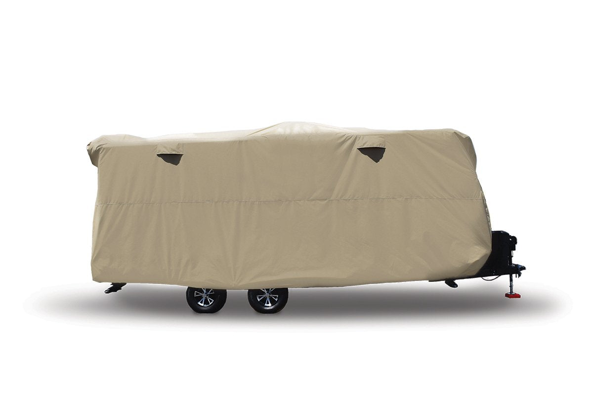 Storage Lot Cover ADCO 74838 for Travel Trailer RV, Fits up to 15', Tan