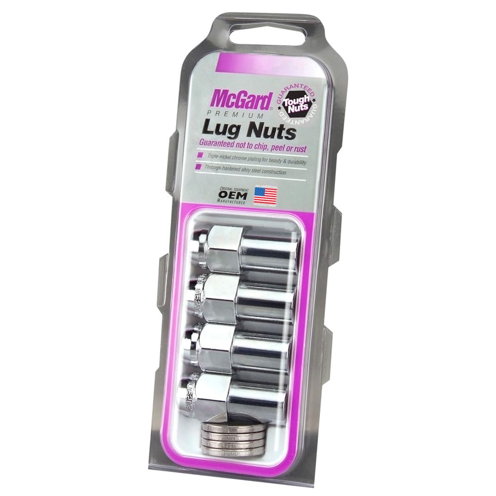 Long McGard 62002 Chrome .946" Shank Style Lug Nuts (M12 x 1.5 Thread Size) - Set of 4