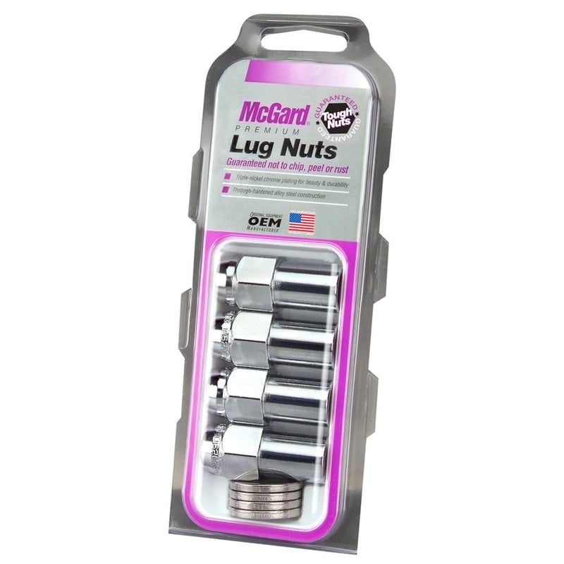 Long McGard 62002 Chrome .946" Shank Style Lug Nuts (M12 x 1.5 Thread Size) - Set of 4