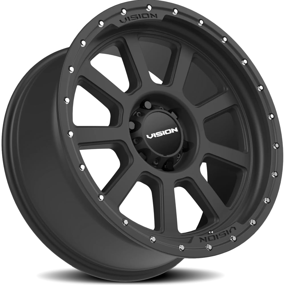 350 OJOS Vision Custom Wheel - 17x9, 12 Offset, 6x139.7 Bolt Pattern, 106.2mm Hub - Satin Black Rim