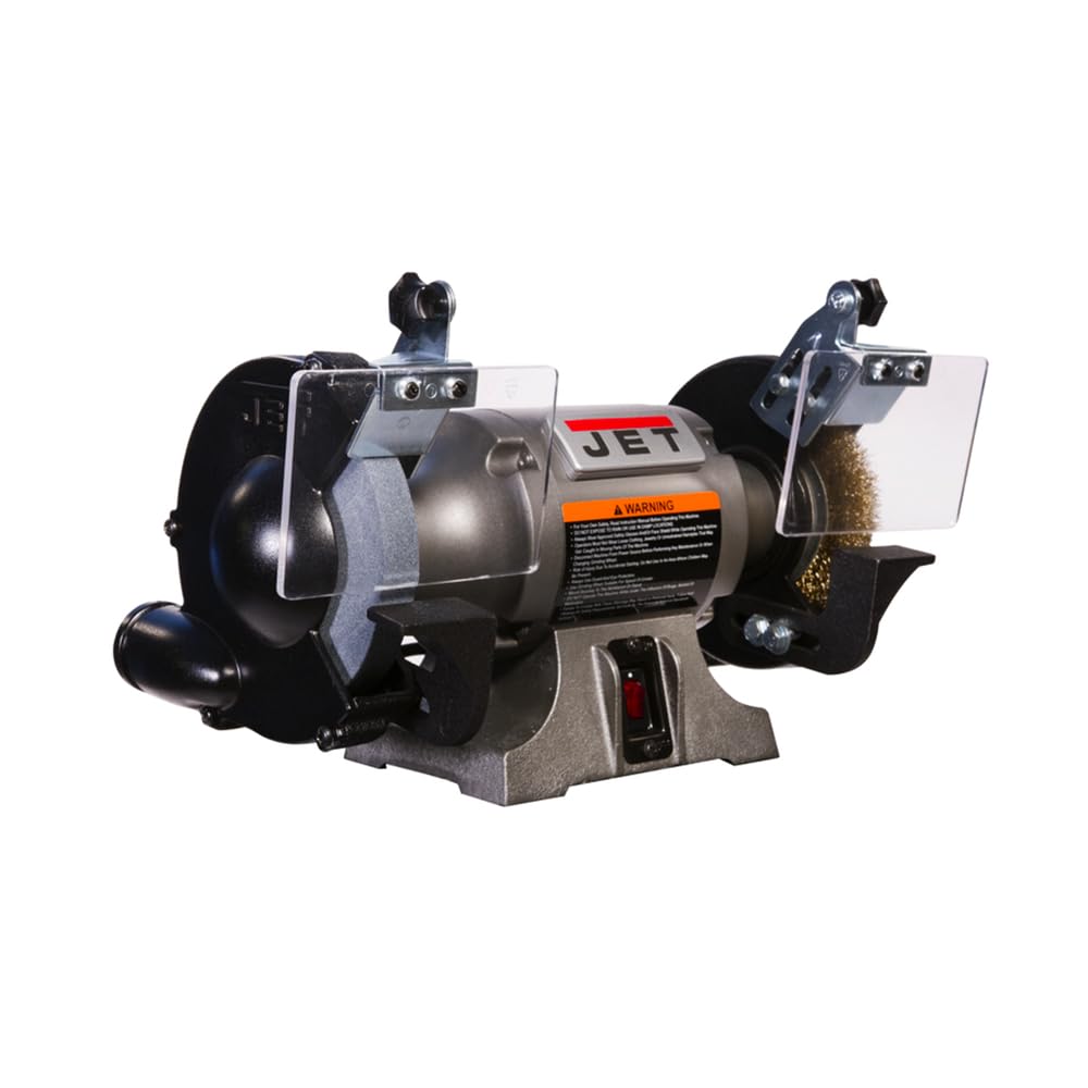 JET Bench Grinder 6-Inch w/ Wire Wheel, 3450 RPM, 115V 1Ph (JBG-6W)