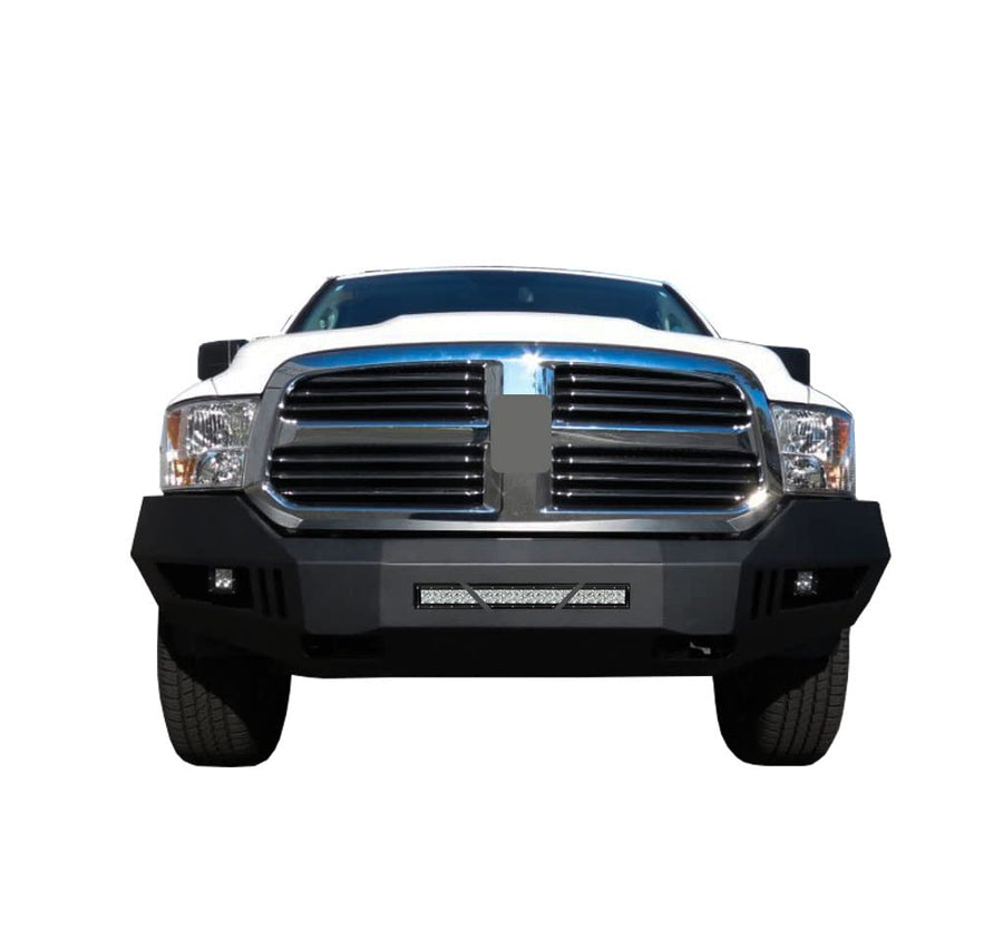 Heavy Duty Black Horse Armour Front Bumper w/ 20in LED Light Bar, 2 Sets of 4in Cube Lights, Black Compatible with 2019-2024 Ram 1500 Classic/2013-2018 Ram 1500(Excl.Rebel & Warlock Trims)