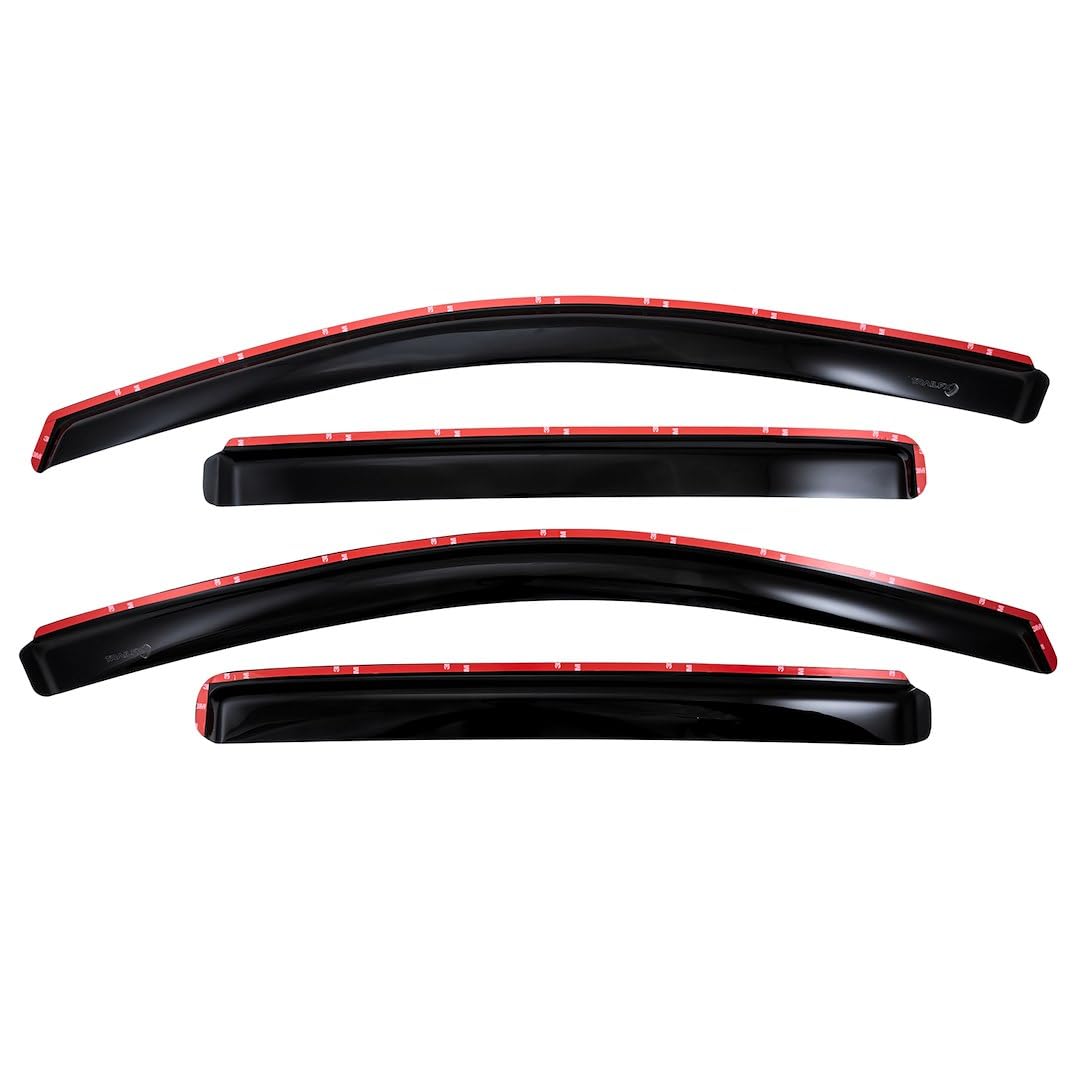 TrailFX Acrylic Rainguards Low Profile Fits 2017-2024 Nissan Titan Crew Cab and 2016-2024 Nissan Titan XD in-Channel Smoke Window Vents Crew Cab Snap-in Installation Set of 4 TrailFX 4977IC