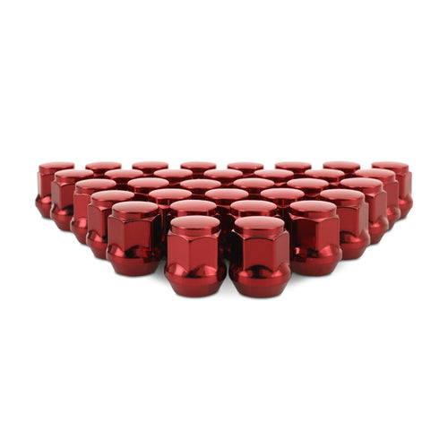 M14x1.5 Mishimoto Steel Lug Nuts, Acorn Seat, 32pc Set, Red