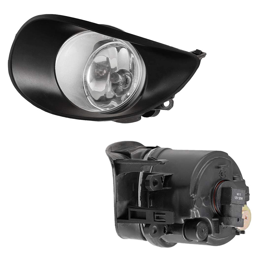 Fog Lights Assembly Winjet for 2007 2008 Toyota Yaris 2/3 Door Hatchback Clear Lens with Bulbs Harness Switch Kit Driving Fog Light Lamp(Driver and Passenger Side)