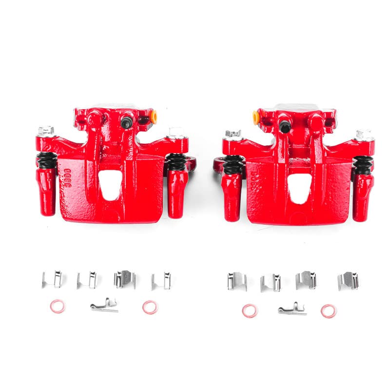 Power Stop Pair of High-Temp Red Powder Coated Calipers Rear For Mitsubishi Endeavor 2004-2008, Mitsubishi Endeavor 2010-2011 [Model Specific]