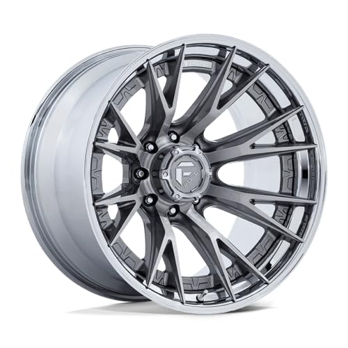 FC402 CATALYST FUEL OFF-ROAD 24X12 8X6.5 4.77-44mm PLATINUM WITH CHROME LIP - FC402AP24128044N