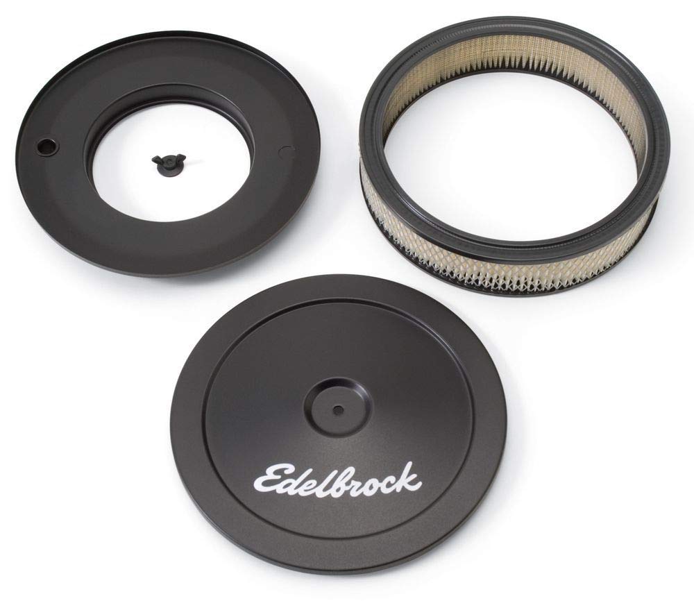 Pro-Flo Edelbrock 1203 Black 10" Round Air Cleaner with 2" Paper Element
