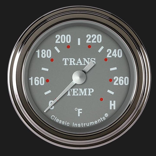 Silver Gray Classic Instruments SG127SLF 2-1/8" Transmission Temperature Gauge Full Sweep
