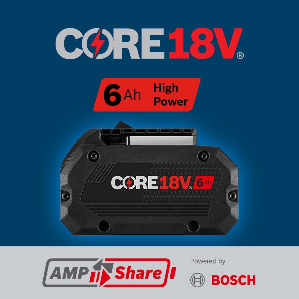 BOSCH 18V Starter Kit GXS18V-20N26 with (2) CORE18V® 6 Ah High Power Batteries and (1) 18V Fast Battery Charger