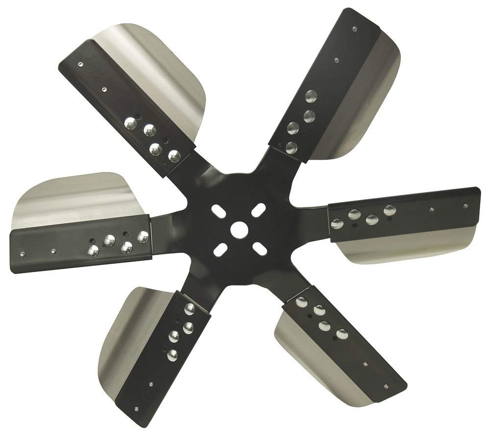 Heavy Duty Derale 17617 Fan Blade Series 1000 17" Stainless Steel Flex Fan Reverse Rotation , Black