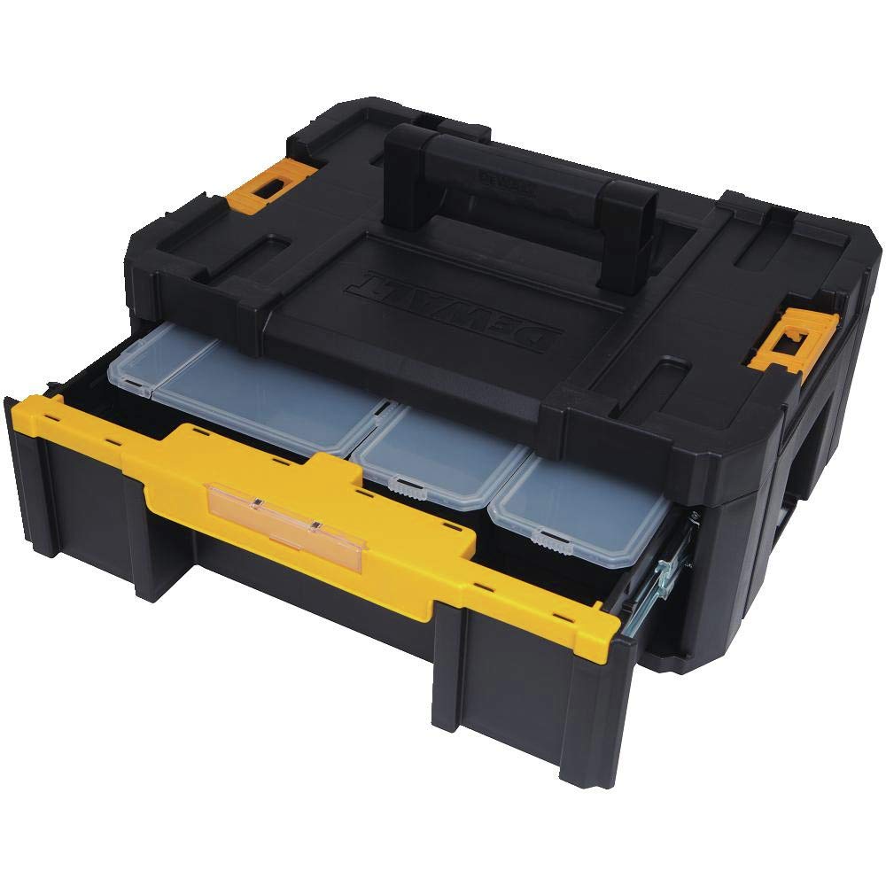DEWALT TSTAK III Tool Organizer, Single Deep Drawer, Heavy Duty Latches, Removable Compartments for Small Tools and Accessories (DWST17803)