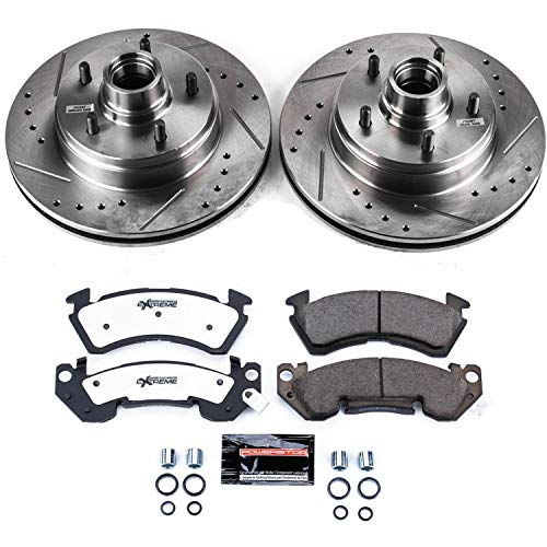 Power Stop K2937-26 Z26 Carbon Fiber Brake Pads Front with Drilled & Slotted Brake Rotors Kit For Chevrolet Caprice 1991-1993, Chevrolet Impala 1994-1996 [Model Specific]