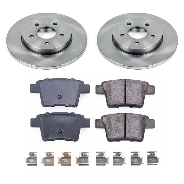 Power Stop Autospecialty KOE1379 Rear Replacement Brake Kit-OE Brake Rotors & Ceramic Brake Pads For Jaguar X-Type 2005-2008 [Model Specific]