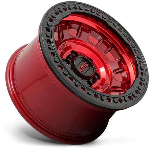 Kmc Km236 Beadlock Tank Wheel 17x9 5x127 Candy Red -15mm - FREE T-SHIRT INCLUDED!