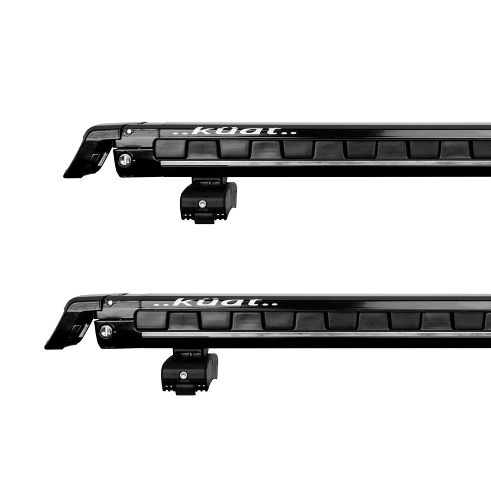Grip 6 KUAT Durable Universal Car SUV Rooftop Crossbars Mounted Winter Sports Gear Hauling Transportation Slide-Out Locking Clamshell Rack, Fits 6 Skis/4 Snowboards - Black Metallic with Gray Anodize