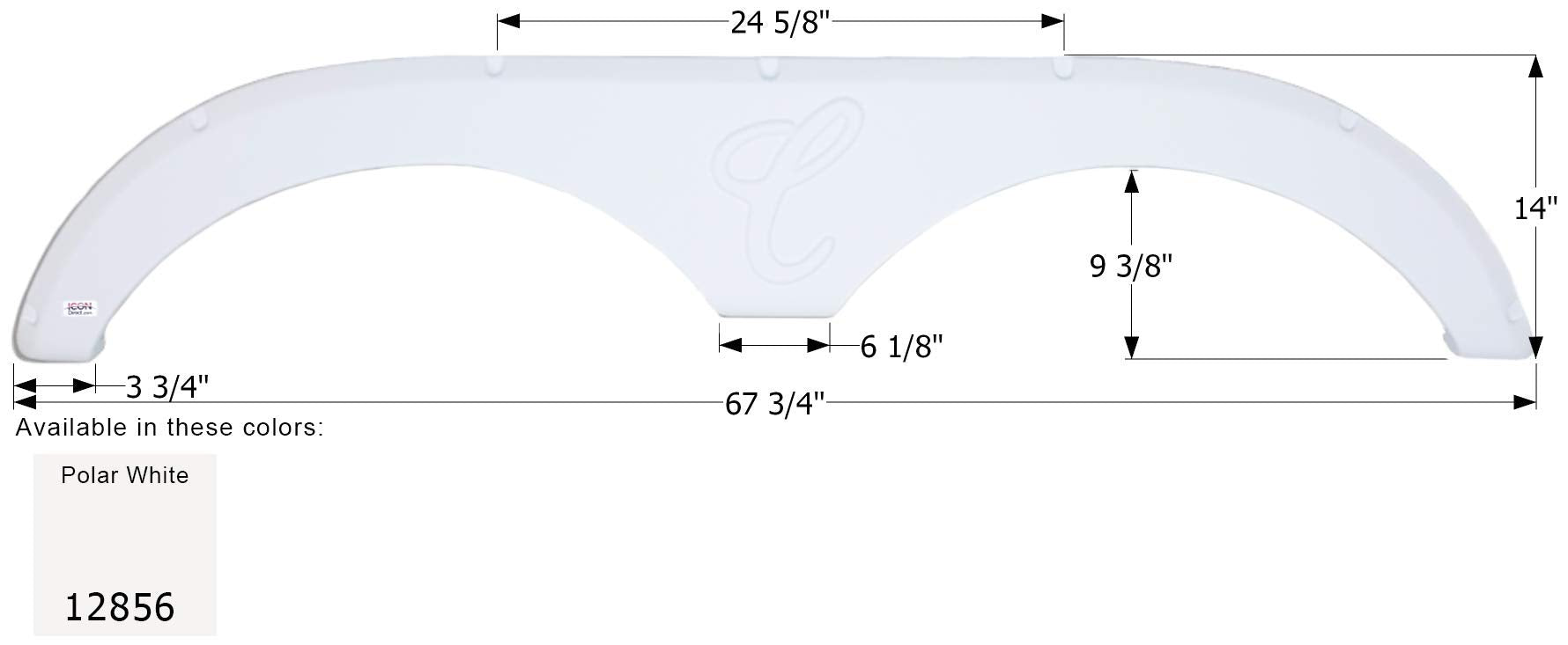 Fender Skirt ICON, Tandem, Forest River, FS2856, Polar White