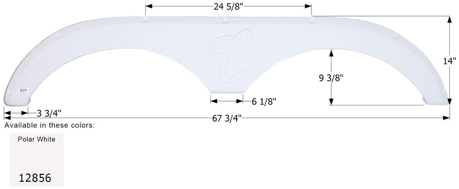 Fender Skirt ICON, Tandem, Forest River, FS2856, Polar White