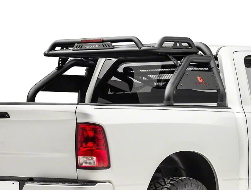 Atlas Roll Bar Black Black Horse Compatible with 1999-2023 Ford F-250 Super Duty|1999-2023 Ford F-350 Super Duty|1999-2023 Ford F-450 Super Duty-RB-BA15B