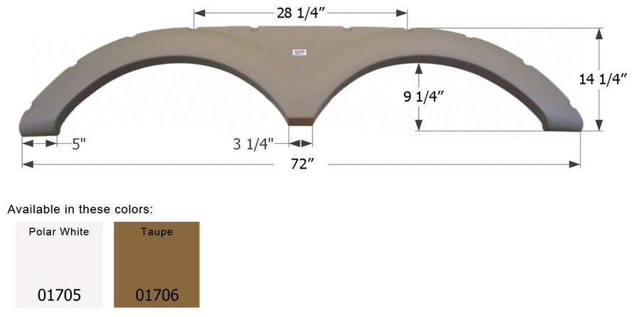 Tandem Axle Fender Skirt ICON 01705 for Keystone - Polar White