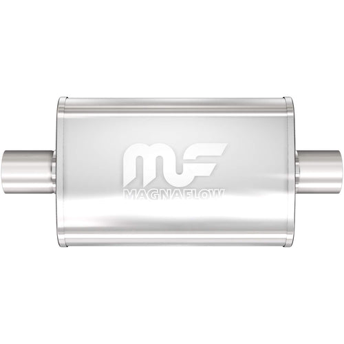 Performance MagnaFlow Exhaust Muffler 11113: 1.75"/1.75" Inlet/Outlet, 3.5x7x14" Oval, Stainless Steel, Satin Finish