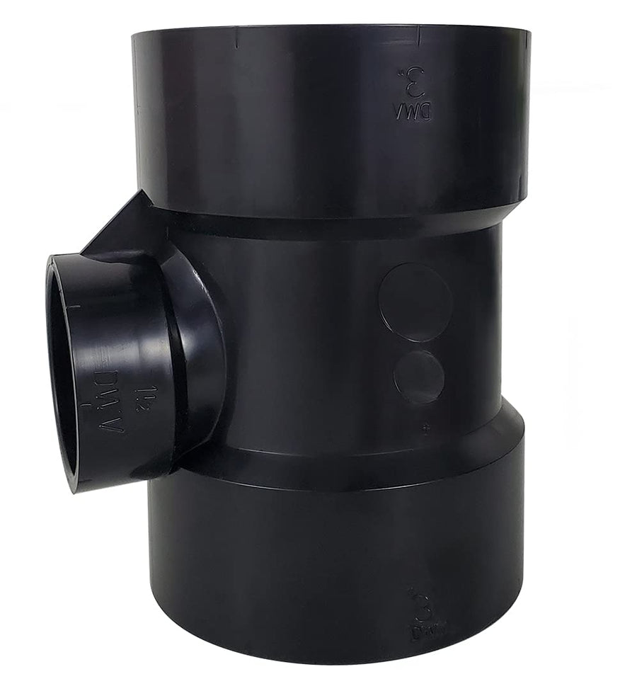 ABS ICON 14849 San Tee, 3"x1.5"x3", Hub-Hub-Hub Fitting