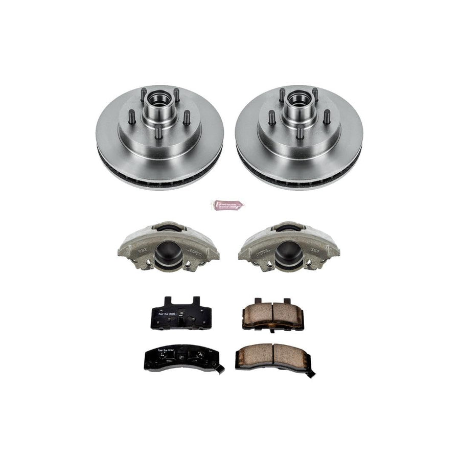 Power Stop KCOE1991 Stock Replacement Front Brake Kit (with Calipers) For Chevrolet Tahoe 1998-2000, GMC Yukon 1998-1999 [Model Specific]