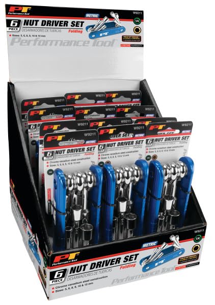 W9211 Performance Tool 6Pc Met Folding Nut-Driver Set