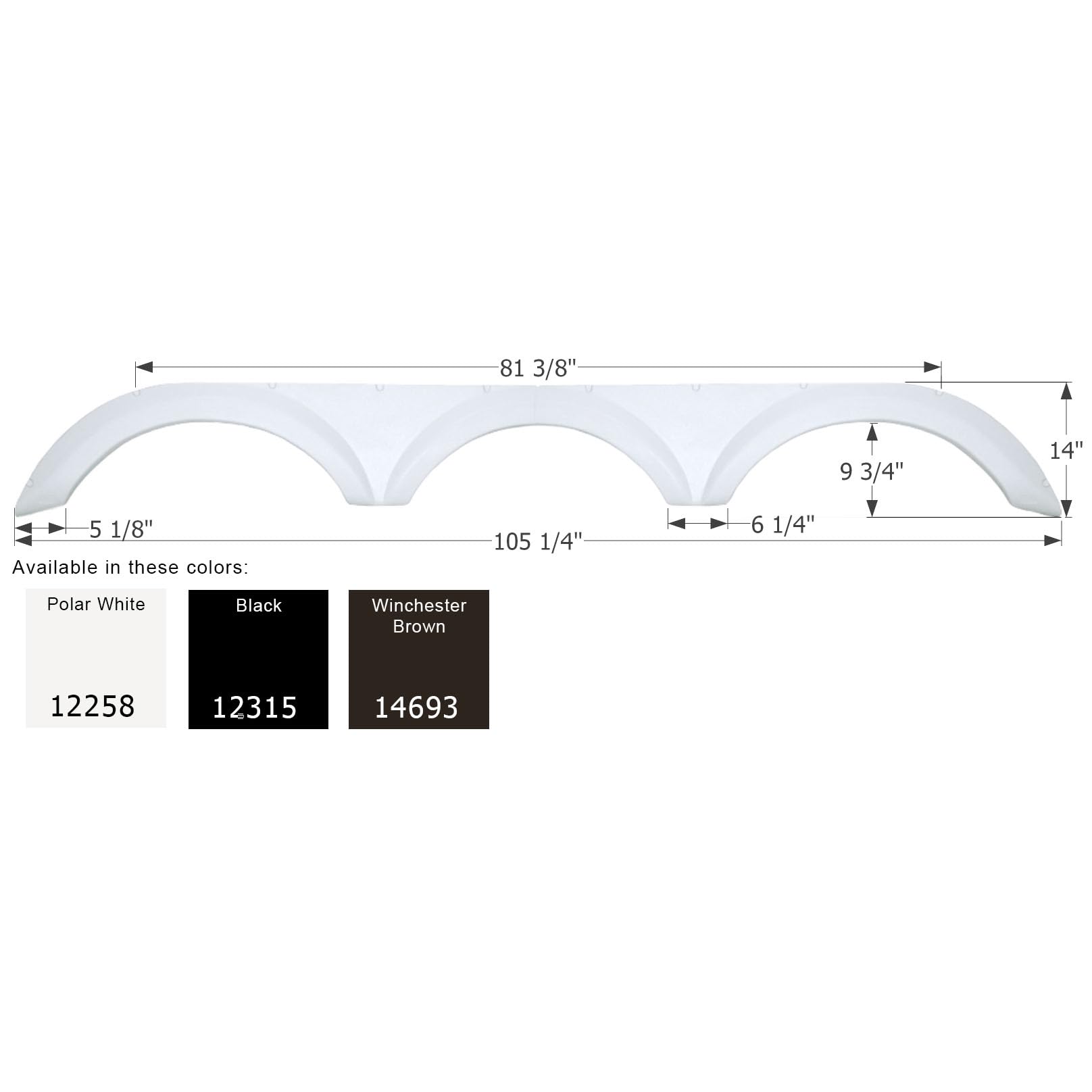 Fender Skirt, ICON 14693 Triple, Forest River, FS2258, Winchester Brown