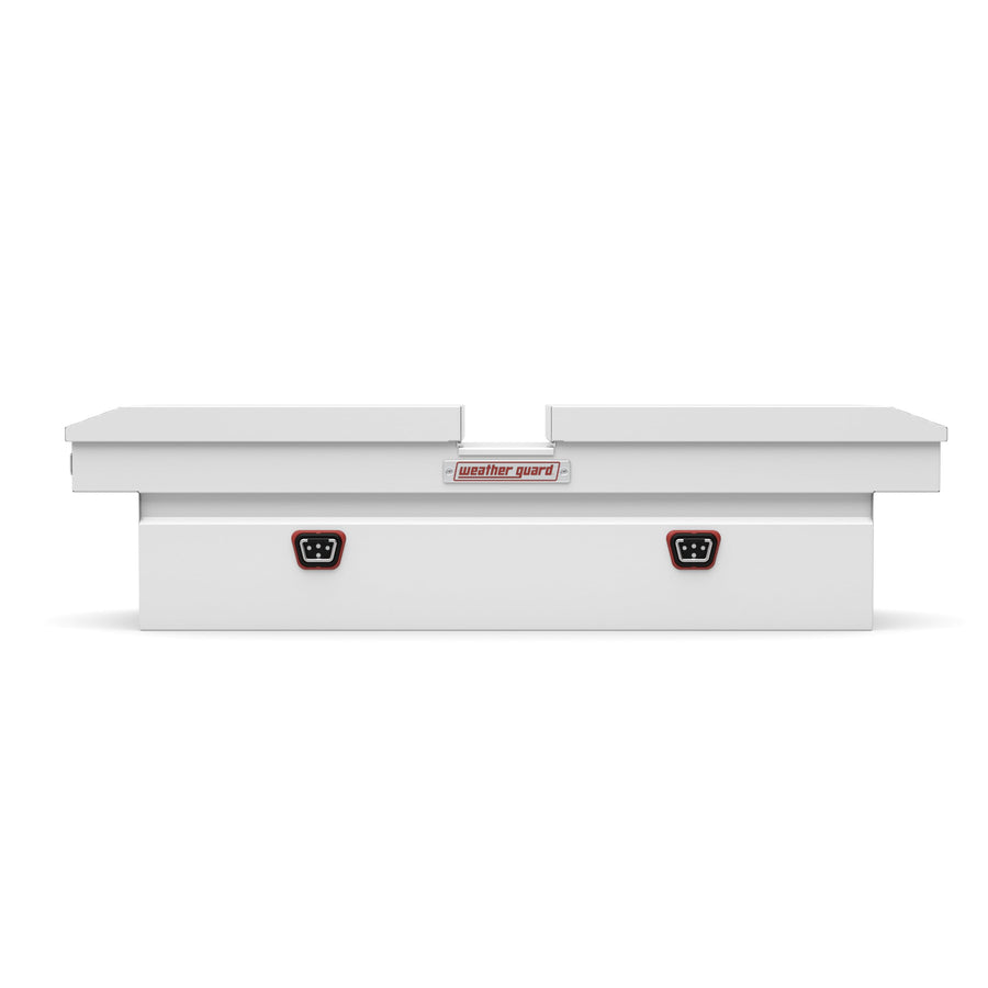 125-3-04 Weather Guard Steel Crossover Gull Wing Truck Tool Box, Standard Profile, Fits Full Size Trucks, 11.3 cu ft Storage Capacity (White)