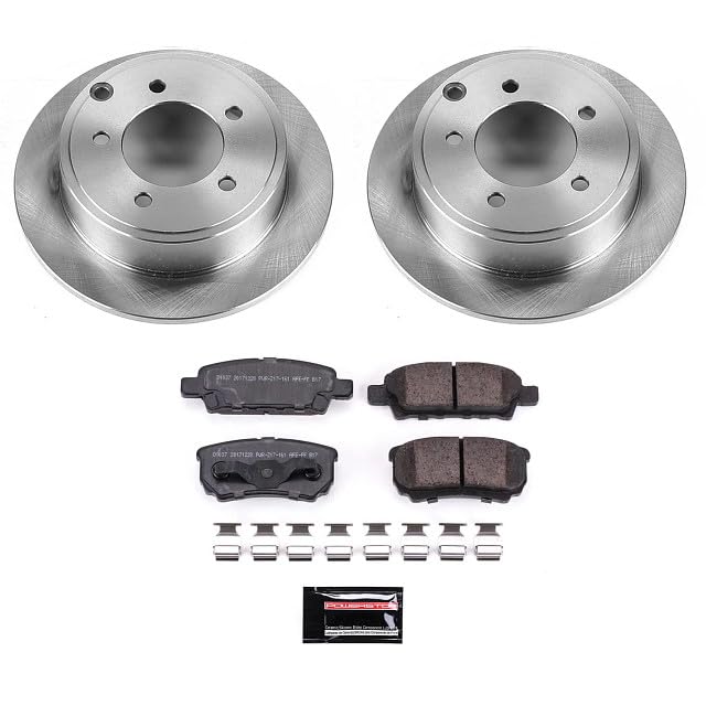 POWERSTOP Rear KOE3033 Autospecialty Replacement Brake Kit OE Brake Rotors & Ceramic Brake Pads For Chrysler 200 Sebring | Dodge Avenger Caliber Compass Patriot | Lancer [Application Specific]
