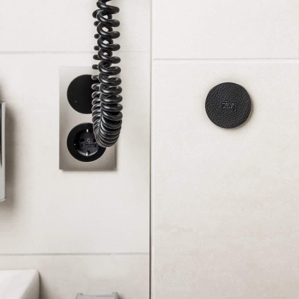 silwy® Magnet-Haken Clever INKL. Metall-Nano-Gel-Pad in 6,5 cm Black - nie Wieder Bohren Oder Schrauben - Perfekt für kleinere Gegenstände & Kleine Küchenhelfer