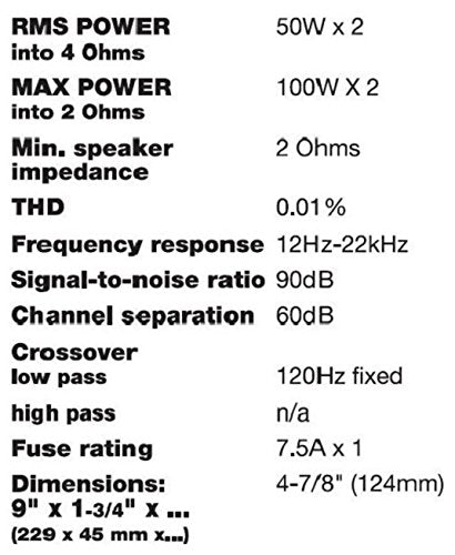 Sound Storm EV200.2 Laboratories Evolution 200 Watt, 2 Channel, 2 to 8 Ohm Stable Class A/B, Full Range, Car Amplifier, Black