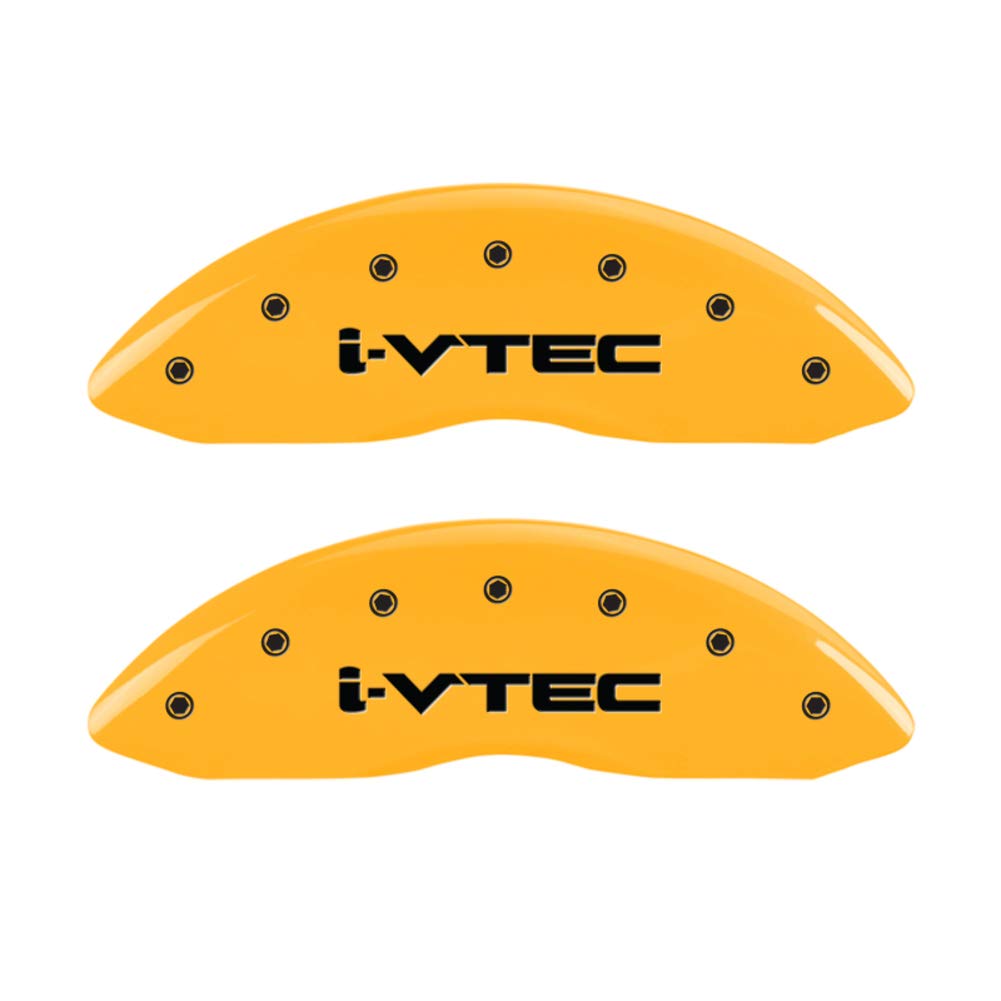 MGP Caliper Covers Yellow Powder Coat Finish 39022SIVTYL Black Characters Disc Brake Caliper Cover, Set of 4