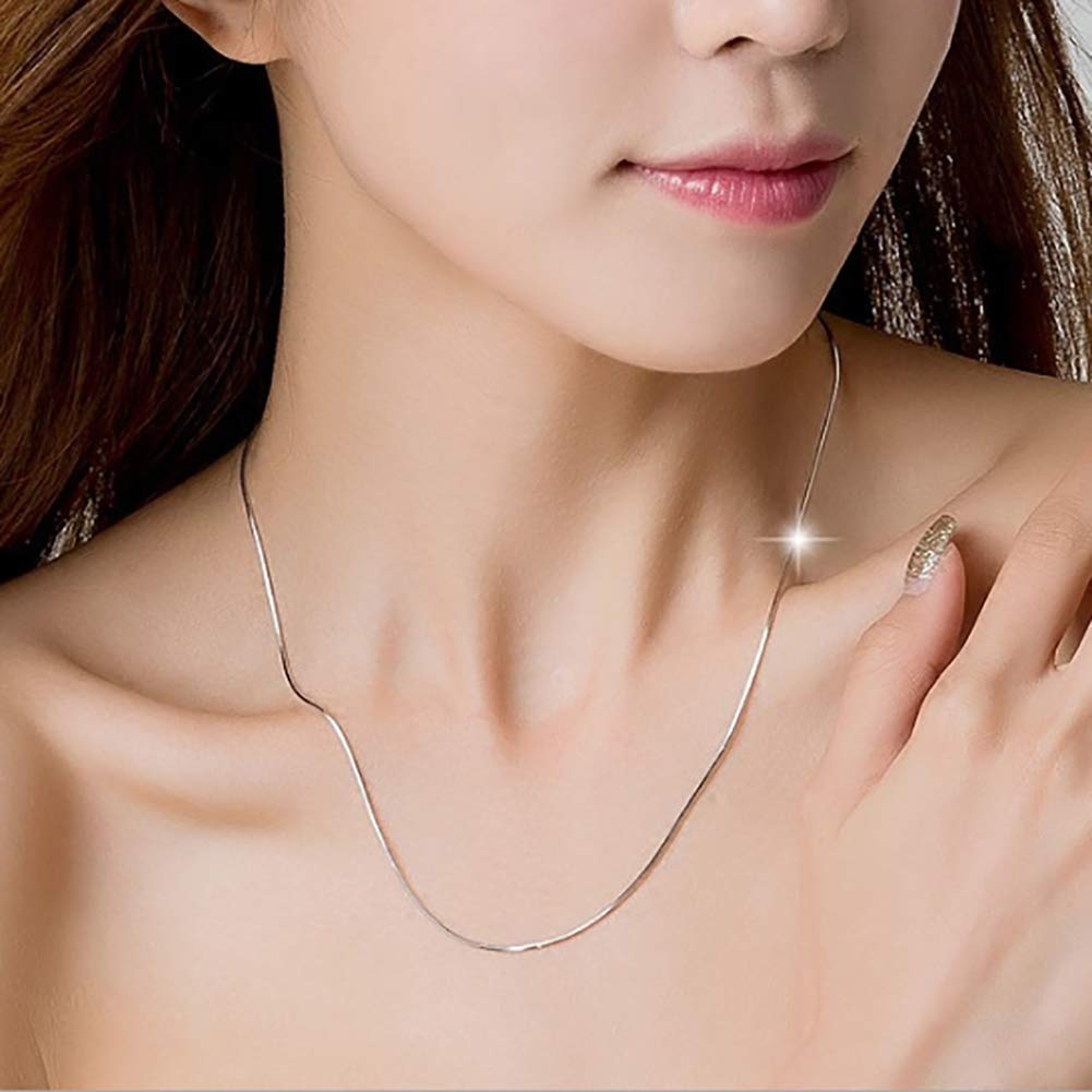 JEWELEADER 24 Strands 24" 20" 18" 16" Necklace DIY Chain, Brass Snake Chain Silver Plated Necklace Chain Bulk with Lobster Clasps for Jewelry Making Hanging Pendants Key Chain