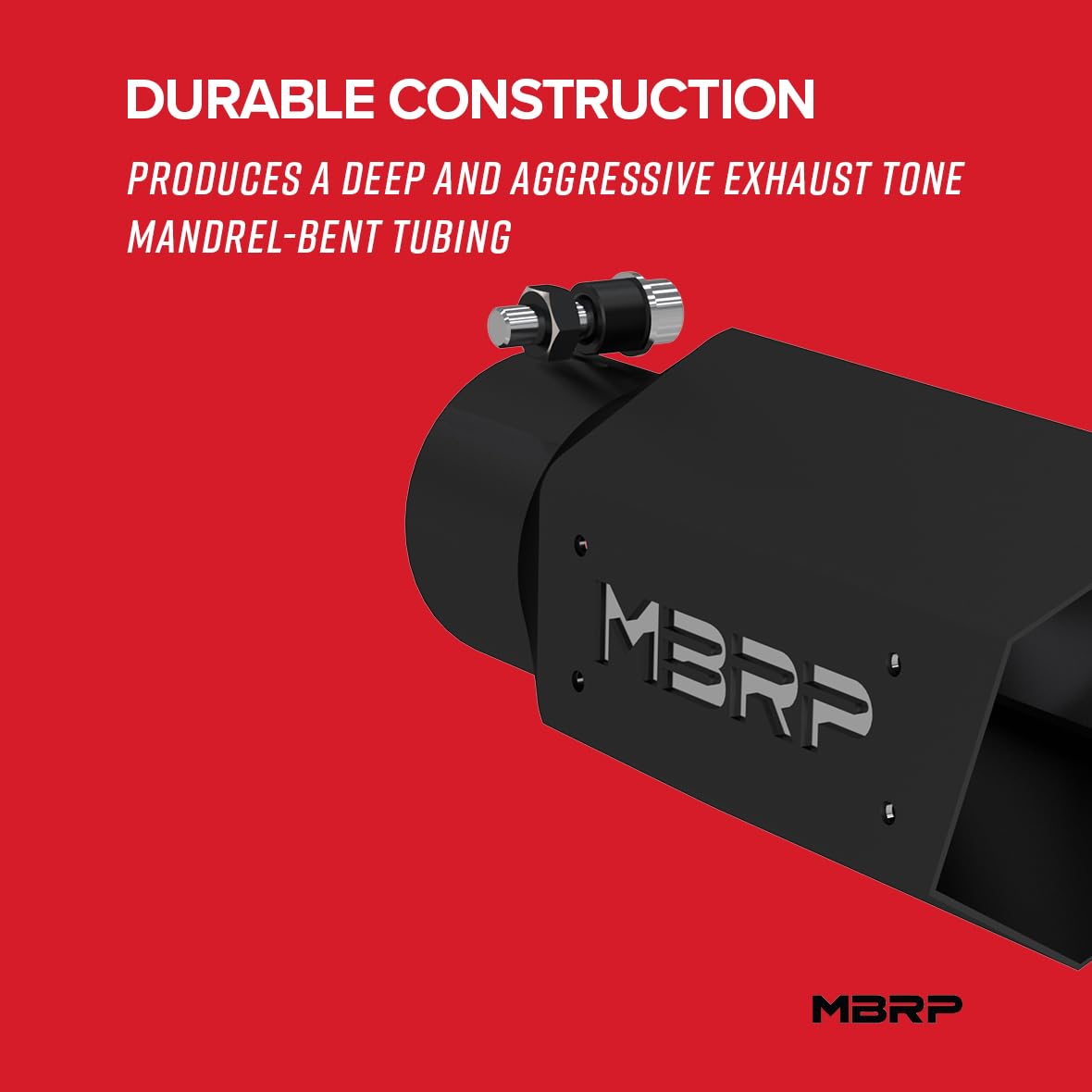 MBRP 4in Universal Hex Tip 3in Inlet 10in Length w/Logo - Black Coated