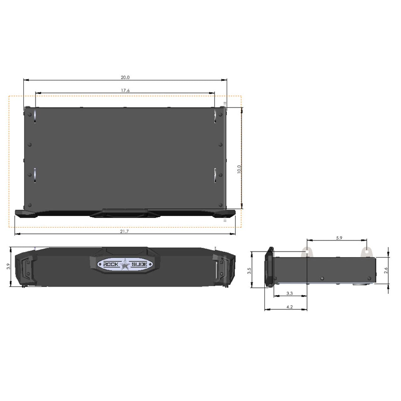 R-Step 16 Inch Wide Step for Ford Super Duty 2017-2022 Bed Step Attachment Brackets Passenger Side Front of Rear Tire Rock Slide Engineering