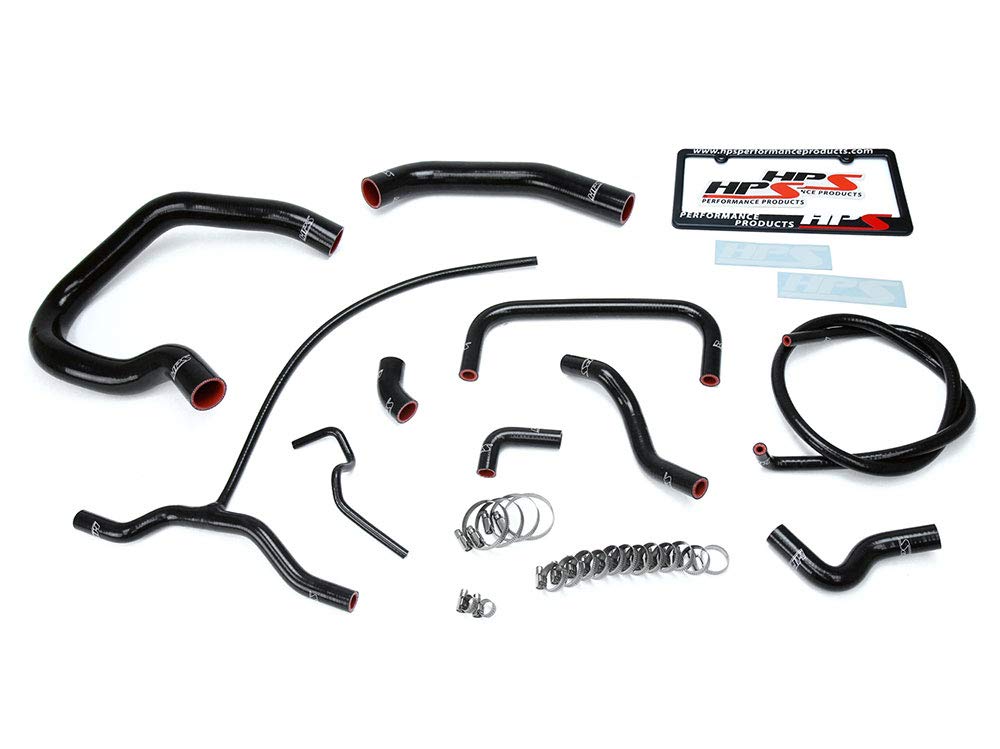Black HPS 57-1661-BLK Silicone Radiator and Heater Hose Kit Coolant, 1 Pack