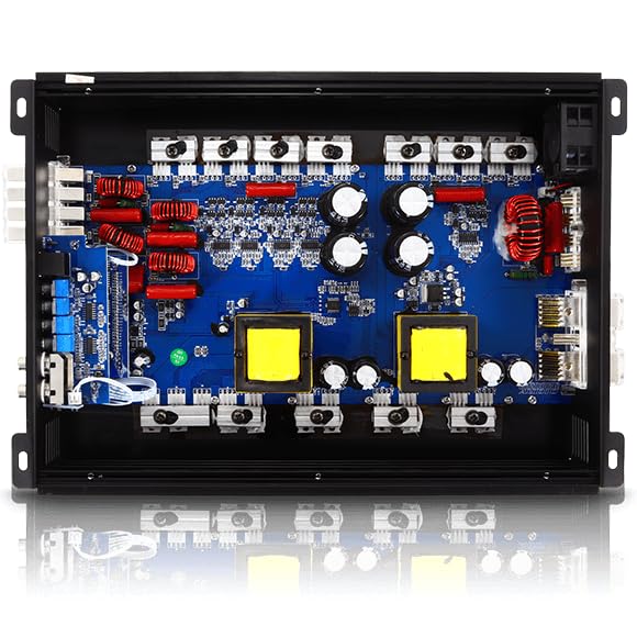 Sundown Audio 4/5-Channel Class D Full Range Car Amplifier SFB 1 Ohm, Brazilian Style Amp with Variable HPF/LPF, Bass Boost, Clipping Remote for Car & Marine Audio (SFB-1800.5-5-Channel)